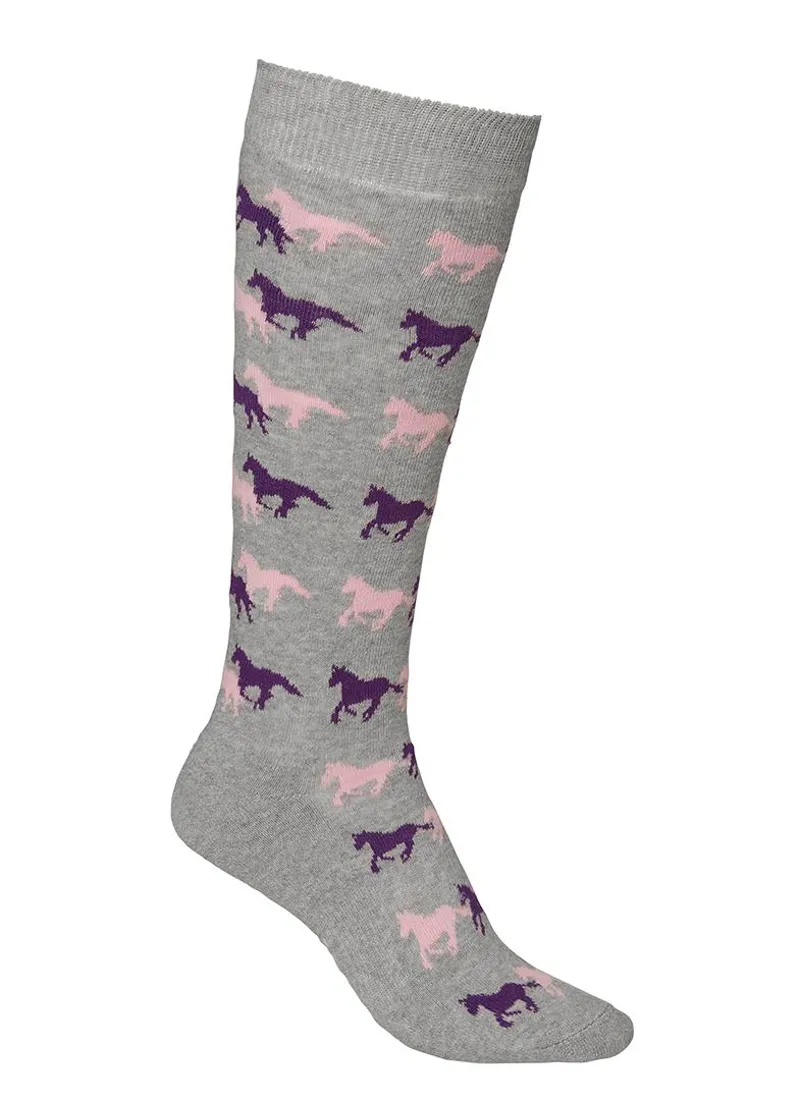 Mountain Horse Running Horse Junior Sock - Grey Melange